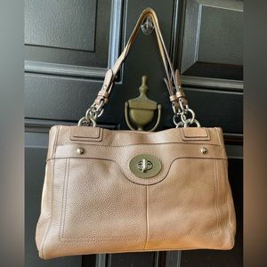 Coach Tan metallic leather bag